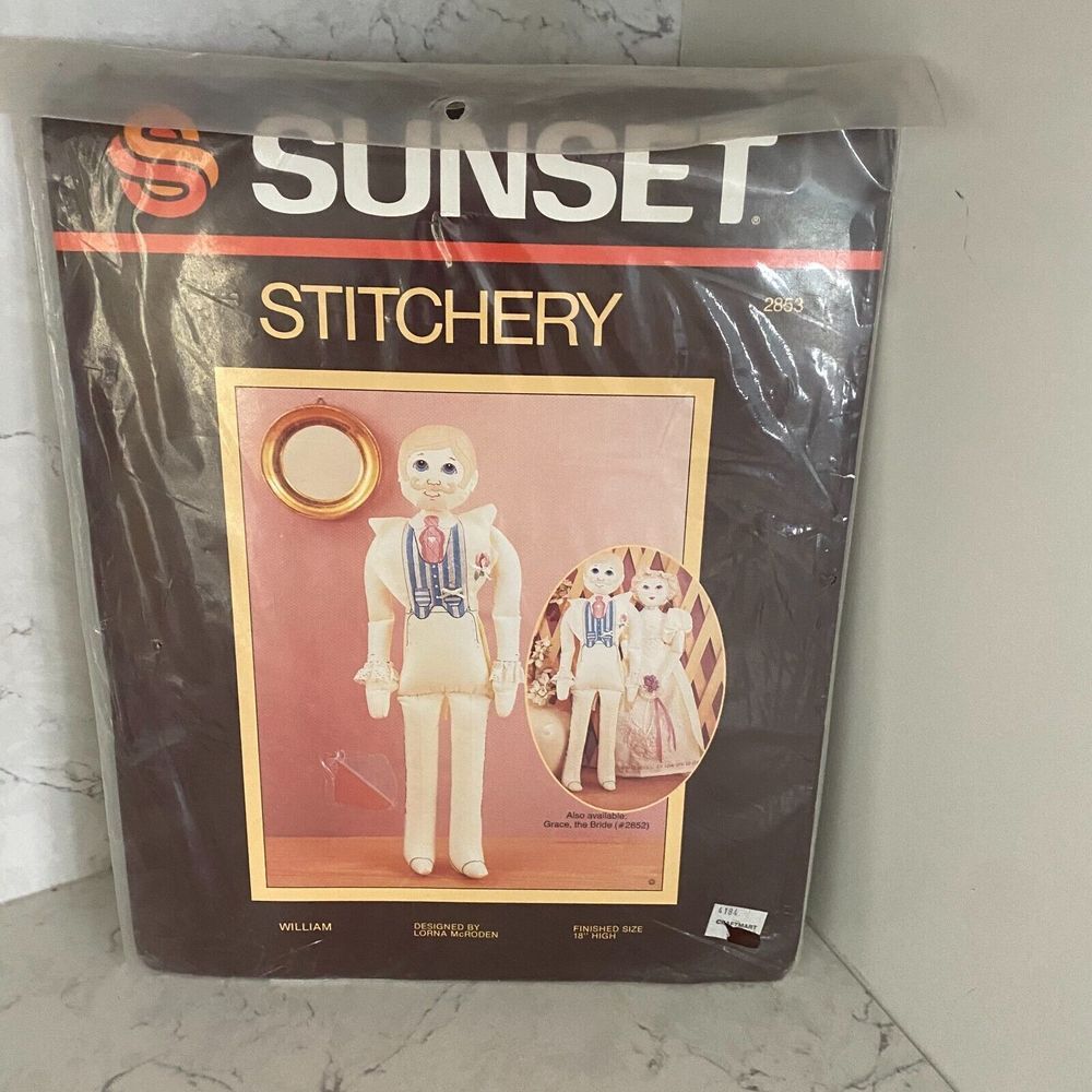 Vintage Sunset‎ Stitchery #2853 William by Lorna McRoden Groom Doll Kit